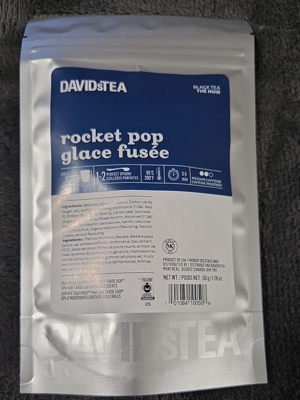2/$20 New! Sealed! Davidstea ROCKET POP Loose Leaf Tea 50g Davids Tea